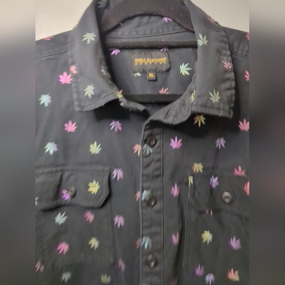 Drill Clothing Company Colorful Leaf Button Shirt XL - Picture 4 of 13